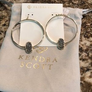 Kendra Scott hoops-Gold with platinum drusy.